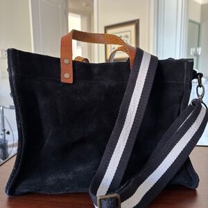 Parker Thatch Small Mimi Bag in Black Suede